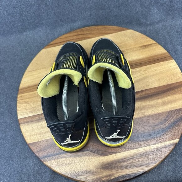 Mens Jordan 4 Retro Thunder Black And Yellow 9.5 2012 308497-008 - Picture 7 of 14